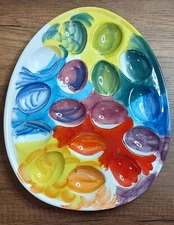 Anthropologie Rainbow Deviled Egg Platter Retired Hard To Find