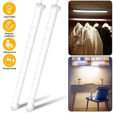 2pcs LED Under Cabinet Closet Light Magnetic Lighting Strip Bar Lights USB Lamp
