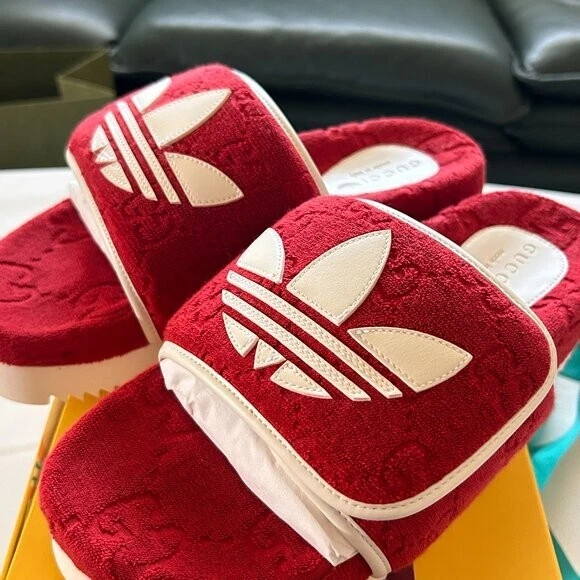 Sandalo uomo Gucci adidas x GUCCI GG platform 702412 nuovo con etichetta taglia 7