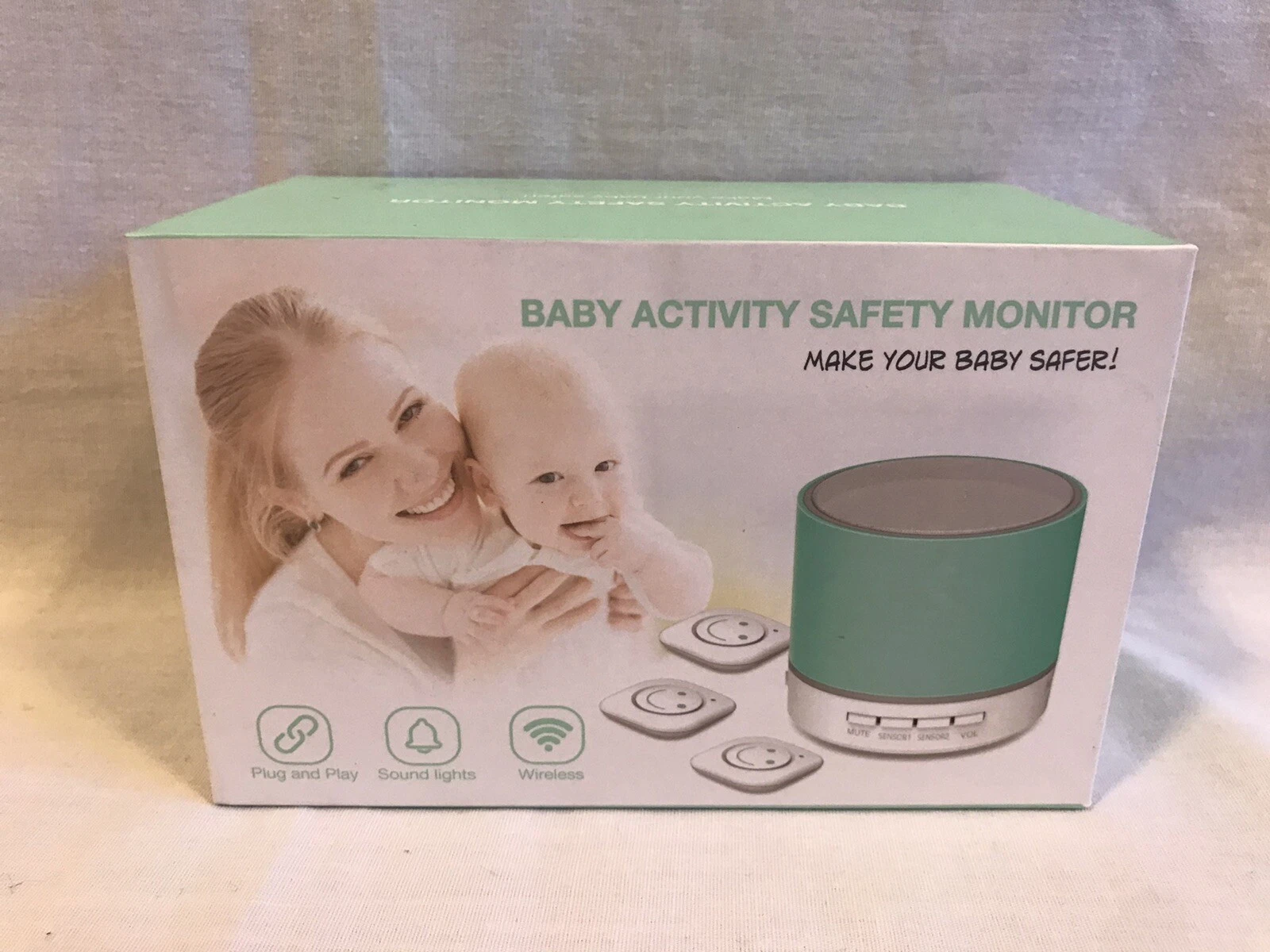 Hoidury Baby Activity Safety Monitor - Sound and Lights - Wireless NEW Infant