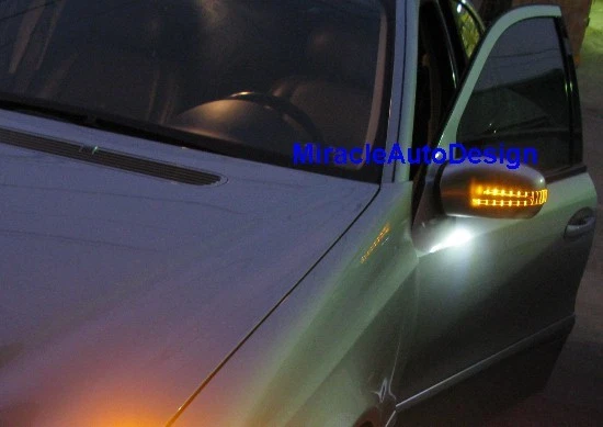 TWO ARROW LED UNPAINTED DOOR MIRROR COVERS FOR MERCEDES BENZ 2003-2009 W209 CLK - Image 4 of 4
