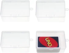 4Pcs Plastic UNO Card Case Box Holder Designed for 112Pcs Classic Mattel UNO Car