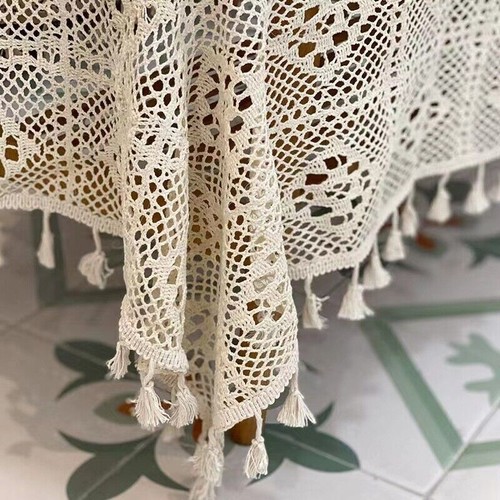 Vintage Cotton Crochet Lace Tablecloth Dining Table Cover Wedding Party Decor - Picture 38 of 56