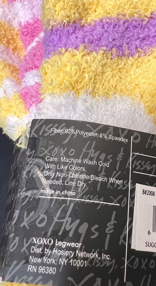 XOXO Mujer CALCETINES DIFUSOS 3 PARES Rosa Amarillo Blanco Rayas Acogedores 4 - 10 NUEVO Foto 4 de 4