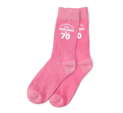 DESIGN, INVENT, PRINT! 70th Birthday Gift Present Idea For Ladies Her Women 70 Pink Socks Fun Keepsake