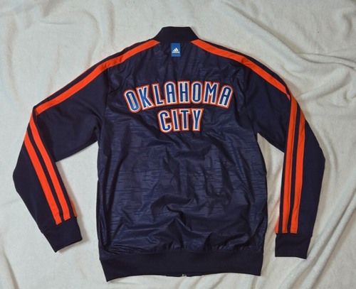 Oklahoma City Thunder OKC Adidas Jacket Warm Up On Court Durant NBA Men Small - Picture 2 of 3
