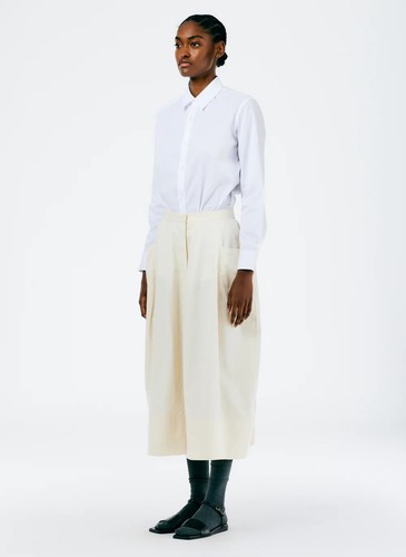 TIBI Eco Poplin Lantern Skirt Cream Mid Rise Organic Cotton Buttoned Pockets - 0 - Picture 7 of 22