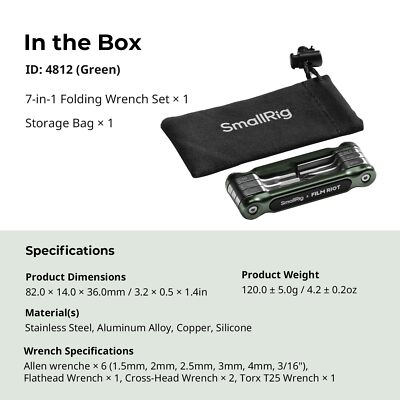 x FILM RIOT 7-in-1 Folding Tool Set with Screwdrivers and Hex Key