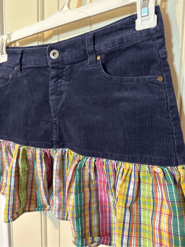 Falda a cuadros de pana con cordón Ralph Lauren para niñas - talla 14 Foto 2 de 4