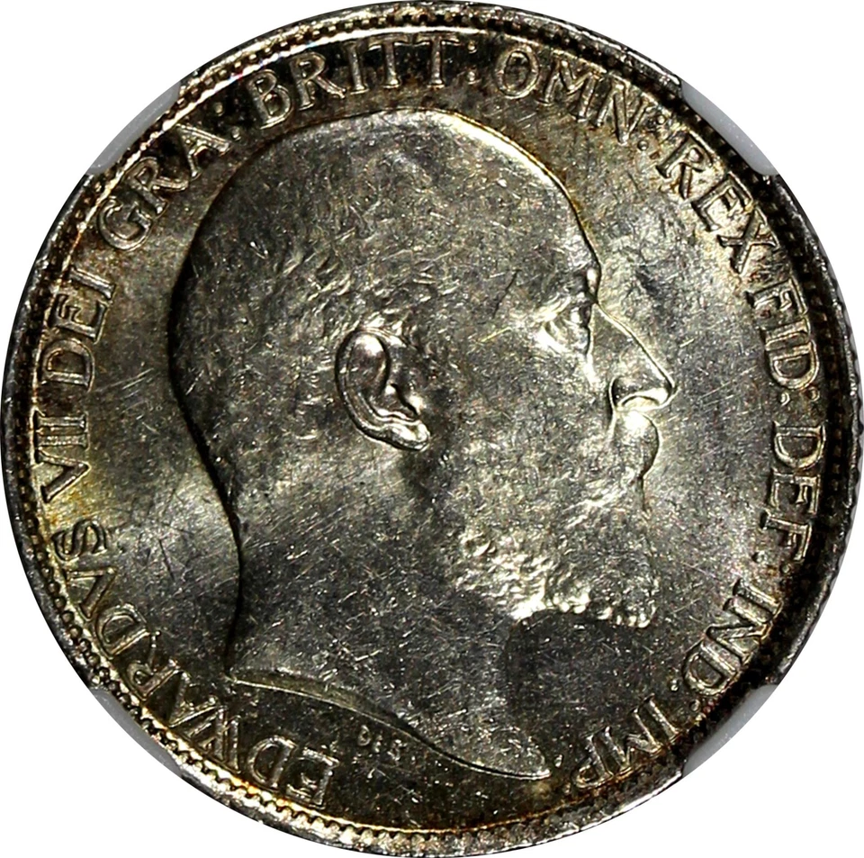 GREAT BRITAIN Edward VII Silver 1910 6 Pence NGC MS62 Light Toned KM# 799 (50) - Image 4 of 4