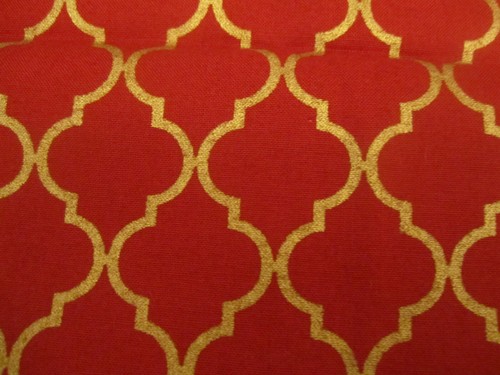 Cotton Fabric Red Gold Quatrefoils Pattern For Moda 1yd x 44 #32985 - Picture 5 of 9