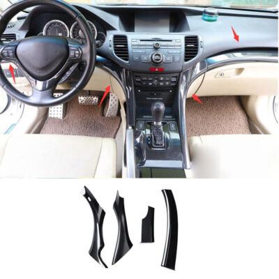 For Acura TSX 2009-2014 Carbon Fiber Console Center Dashboard Cover Trim Decor