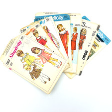 Lot of 7 Simplicity McCalls VTG 1960s-1970s Girl/Teen to Child Dress Patterns