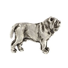 Mastino Napoletano, Neapolitanischer Mastiff I  - Versilberte Hundebrosche, eleg