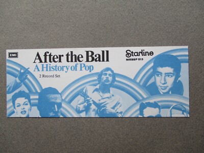 1970s BOOKMARK After the Ball 2 Record Set A History of Pop Starline Advertising