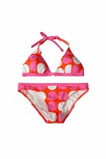 NWT RARE Vgt '05 Victoria's Secret Pink Orange White Polka Dot Print Bikini M