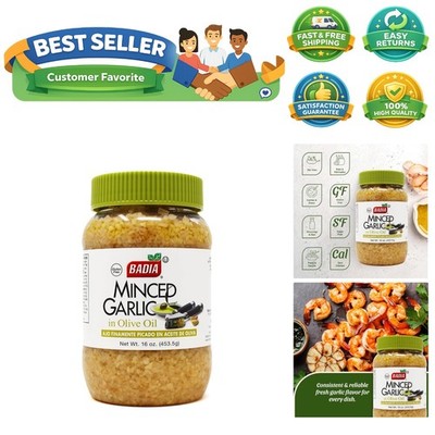16 oz Gluten-Free Minced Garlic in Olive Oil   Aromatic Flavor for Quick Cooking