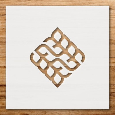 Interwoven Shapes Symmetrical Design Wall Art Reusable Stencil - StencilAir