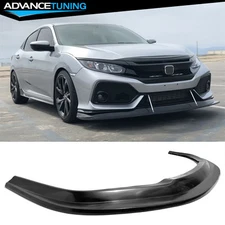 For 17-21 Honda Civic Si&Hatchback MDA Style Unpainted Black PU Front Bumper Lip