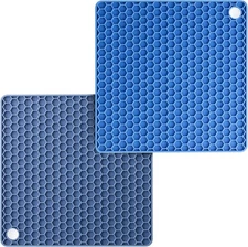 Silicone Trivet Mat Hot Pot Holder Set of 2 Heat Resistant Trivets for