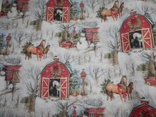 BTY "Barnyard Beauty"  Susan Winget Print Fabric