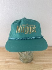 John Ascuaga's Nugget Casino Leather Adjustable Strapback Hat Teal Nevada NV