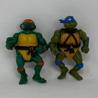 2 Vtg 1988 TMNT Action Figures Playmates Michaelangelo & Leonardo
