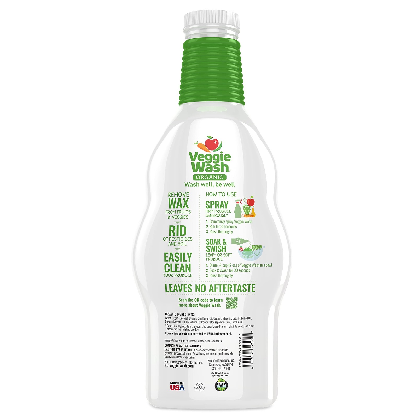 Veggie Wash Organic Fruit and Vegetable Wash Refill, Certified Organic, Ideal...