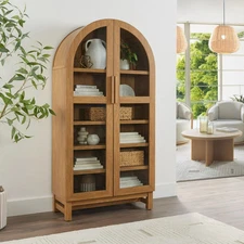 Better Homes & Gardens BHF336158813031 Juliet Arch Cabinet, Light Honey Finish