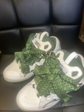 Forest Green and White Lanvin Curb Sneakers Size 41 100 Authentic