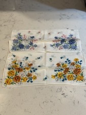 Set of 2 vintage cotton handkerchiefs with floral prints.