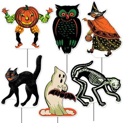 Beistle 6 Piece Corrugated Plastic Vintage Halloween Yard - Lawn
