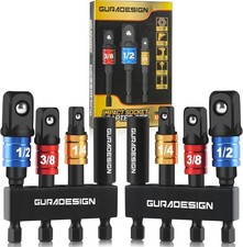 8-piece Impact Socket Adapter Set For Drill 14 38 12 Hex Shank Impact... 8-piece Impact Socket Adapter Set For Drill 14 38 12 Hex Shank Impact...