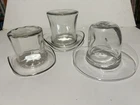 3 Glass Hat Vases Blenko 2 Top Hats 1 Cowboy Hat Vintage Excellent Condition