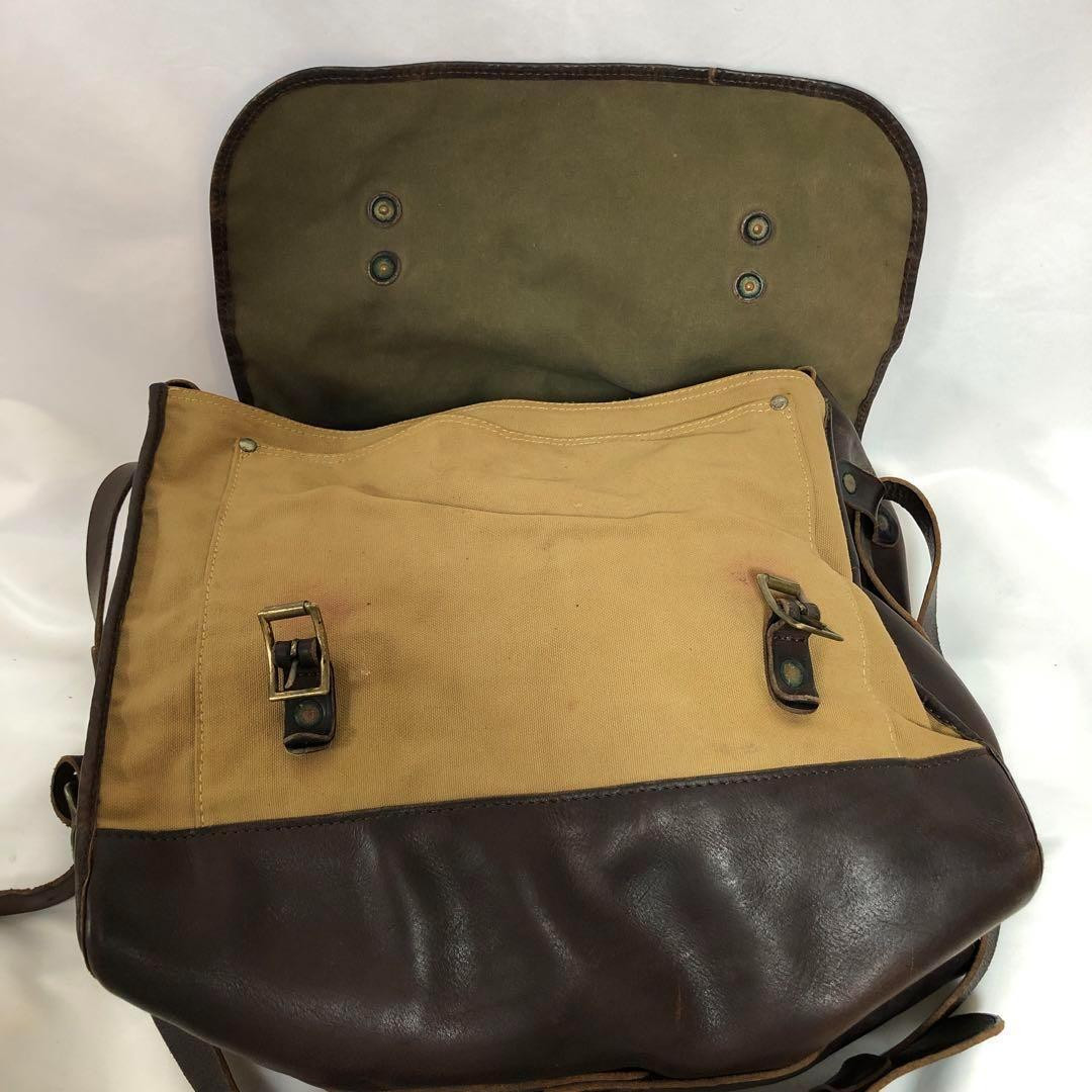DOUBLE RL RRL メッセンジャーバッグ DOUBLE RL RRL DOUBLE RL Ralph Lauren Messenger Bag Damaged