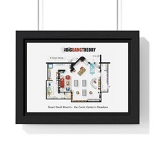 Big Bang Theory Comic Book Store Poster Stuart's Shop Floor Plan Wall Art Wall
