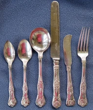 TIFFANY & CO Silverplate ENGLISH KING Flatware YOUR CHOICE - Fork Spoon MONOGRAM