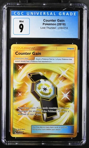 Counter Gain 230/214 Secret Rare Holo Lost Thunder Pokemon CGC 9 Mint