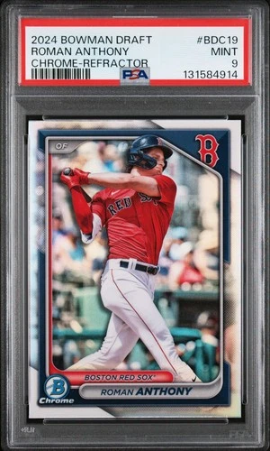2024 ROMAN ANTHONY BOWMAN DRAFT #BDC19 CHROME-REFRACTOR PSA 9 MINT RED SOX
