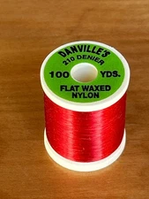 Danville's 210 Denier Flat Waxed Nylon 100 YRDS Dark Red