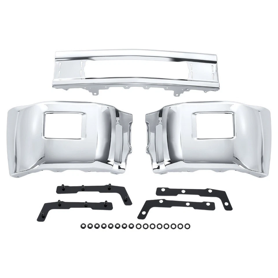Front Bumper For 2015-2019 Chevy Silverado 2500 HD Chrome With Fog Light Holes - Image 4 of 4