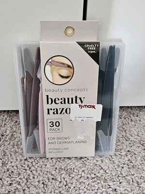 Beauty Concepts 30-Pack Beauty Razors For Brows & Dermaplaning, New w/Tags