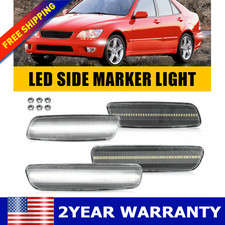 Clear Lens Front Rear White Led Bumper Side Mkrs For 01-05 Lexus Is300 Parts