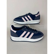 Image of Adidas Run 70s 2.0 Trainers in Shadow Navy & Pink Size UK 6.5