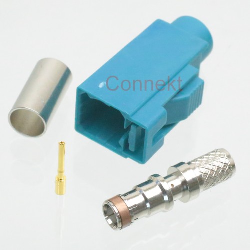 1x Fakra SMB C H E Z female jack connector crimp LMR195 RG58 cable GPS TV1 RADIO - Picture 10 of 12