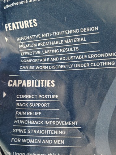 Fit Geno Back Brace Size L Posture Corrector Black New - Picture 4 of 4
