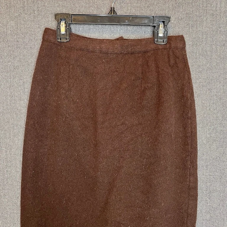 Falda Briggs Para Mujer 10 Marrón Vintage Cremallera Cierre Botón Nueva York Informal Preppy Foto 2 de 4