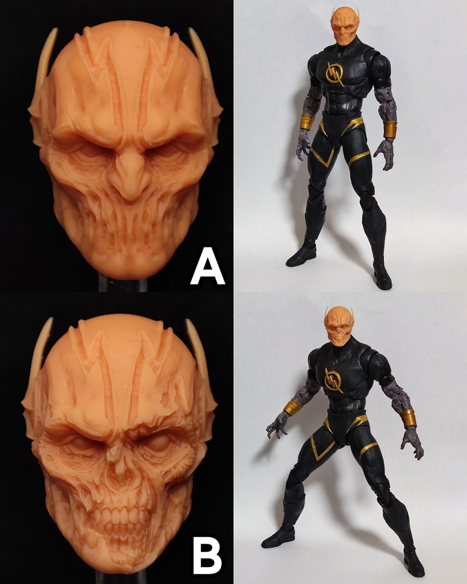 McFarlane Size Unpainted Zombie Black Flash Man Head Toys 1/12 Scale Fit  7'' Act
