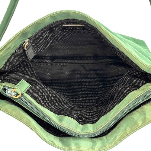 PRADA Shoulder Bag Tessuto Nylon Green Authentic - Picture 14 of 22