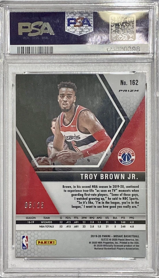 2019 Panini Mosaic #162 Troy Brown Jr. Orange Fluorescent #5/25 PSA 10 Gem Mint - Image 4 of 4
